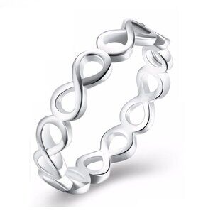 ⚡  Classic Design 925 Silver Plated Infinity Band Ring, FB16FA1143